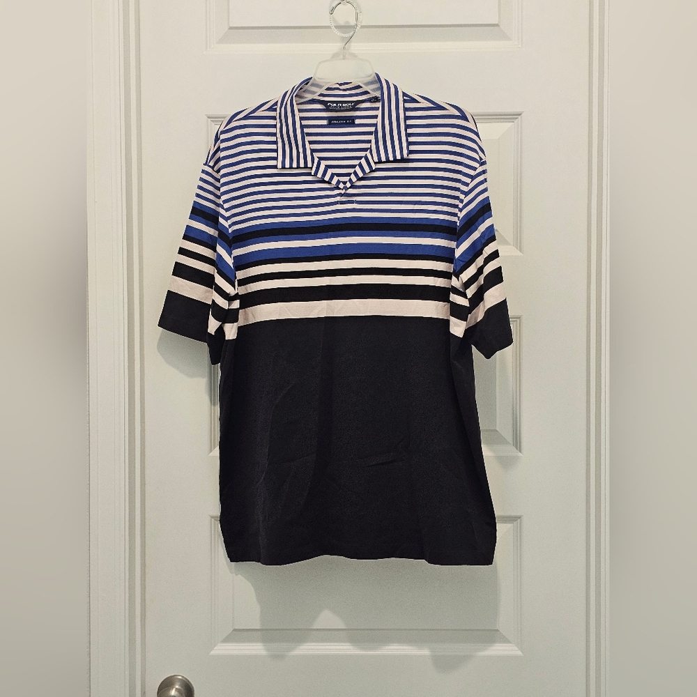Ralph Lauren SS Striped Athletic Fit Polo Golf Shirt, EUC, Size XXL